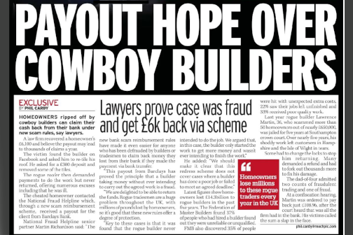 Rogue Builder Scam Payout
